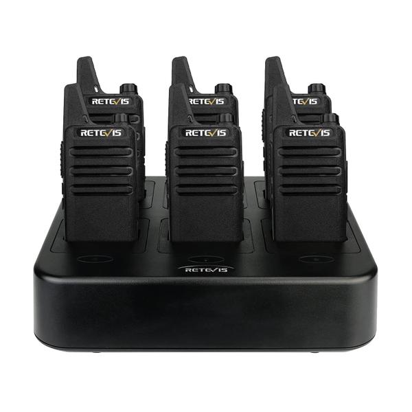 Imagem de Rádio recarregável de 2 vias Walkie Talkies Retevis RT22 (pacote com 6)