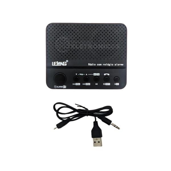 Imagem de Rádio Relógio Alarme Digital Fm Bluetooth Função Soneca Bivolt Sintonizador FM LE674