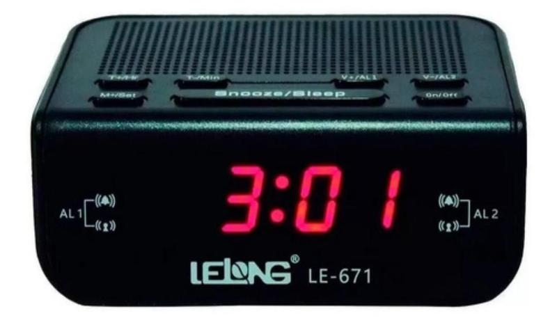 Imagem de Rádio Relógio Digital De Mesa Despertador Lelong Le-671