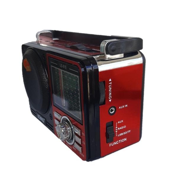 Imagem de Radio retro antigo am fm sw usb sd tf lanterna bluetooth le long le-610 vermelho