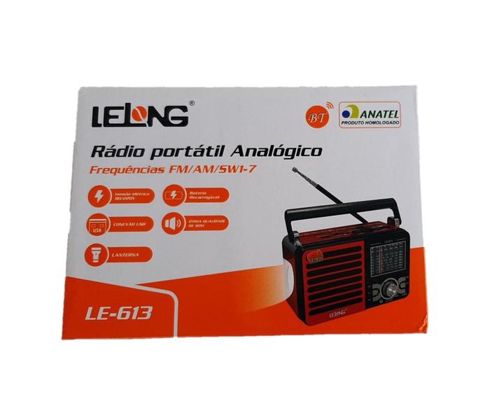 Imagem de Radio retro antigo am fm sw usb sd tf lanterna bluetooth le long le-613 madeira