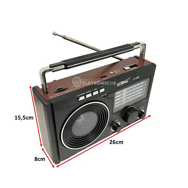 Imagem de Rádio Retro Bateria Interna Recarregável Bluetooth Potência 8w LE609