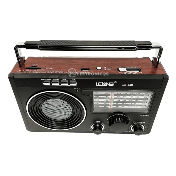 Imagem de Rádio Retro Bateria Interna Recarregável Bluetooth Potência 8w LE609