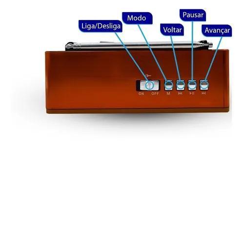 Imagem de Radio Retro Bluetooth USB Sd Am Fm Recarregável Placa Solar Lanterna