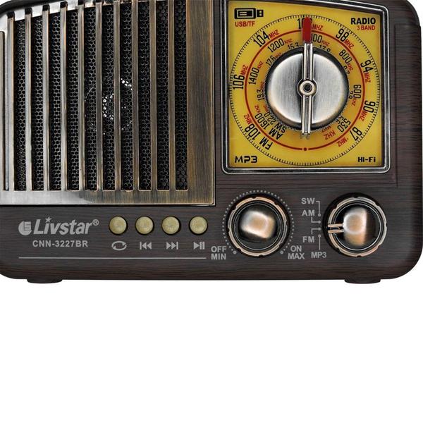 Imagem de Rádio Retro com Bluetooth Am Fm Sw Livstar 3 Bandas