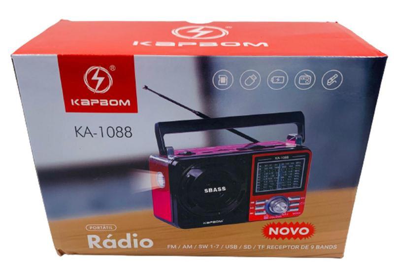 Imagem de Rádio Retro Portátil Pilha Tomada Am Fm Usb Sw Mp3 Kapbom KA-1088