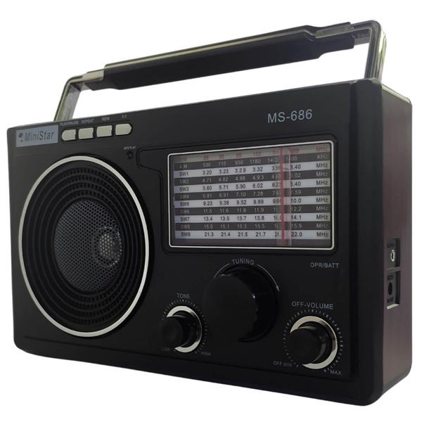 Imagem de Rádio Retro Vintage Am Fm Sw Usb Aux Bluetooth Bateria