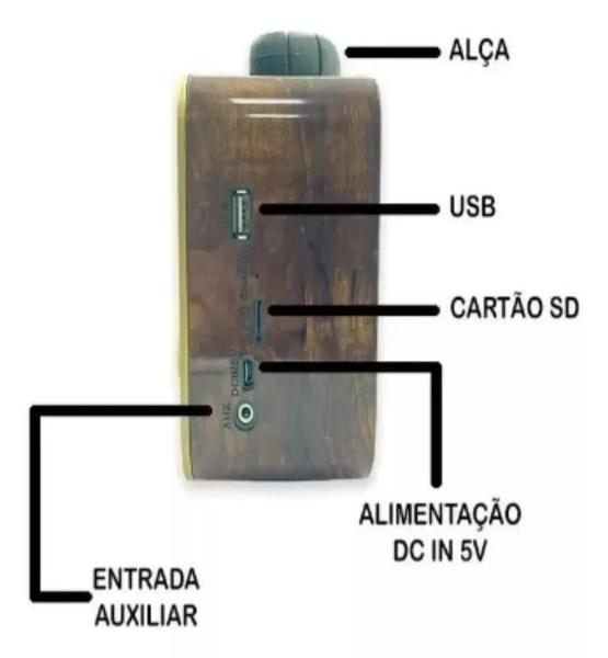 Imagem de Rádio Retro Vintage Am Fm Sw Usb Bluetooth Bateria Recarregavel Aux Sd