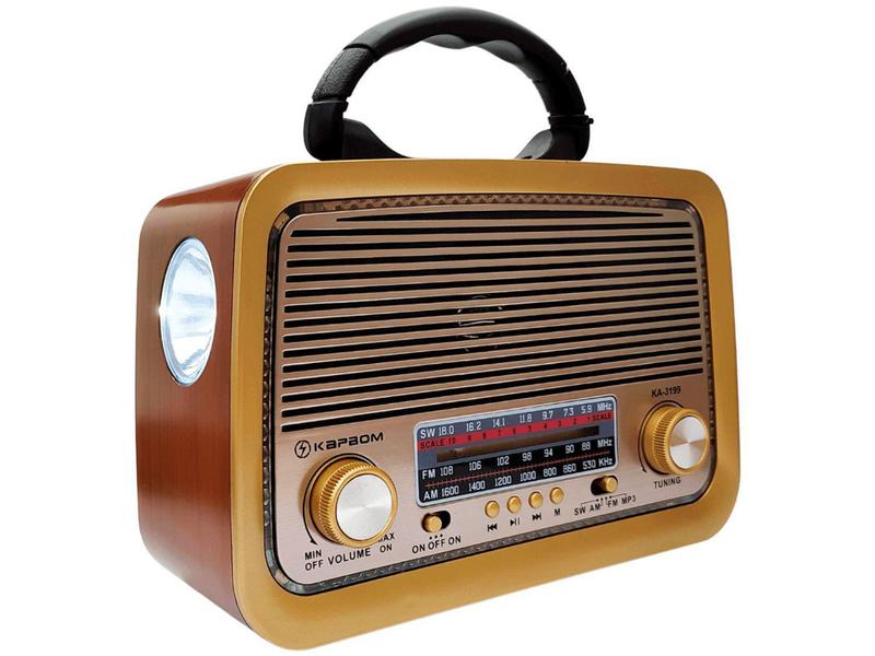 Imagem de Radio Retrô Vintage Aux Usb Lanterna Fm Am Bluetooth - Kapbom