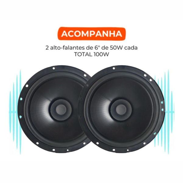 Imagem de Rádio Roadstar RS2604BR BT/USB/SD/FM/Auxiliar + 2 Alto Falantes 6  Bomber 100w