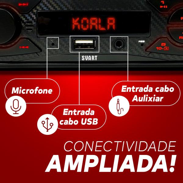 Imagem de Rádio Som Automotivo MP3 Bluetooth USB Display Led Vermelho S100 Svart Tech One