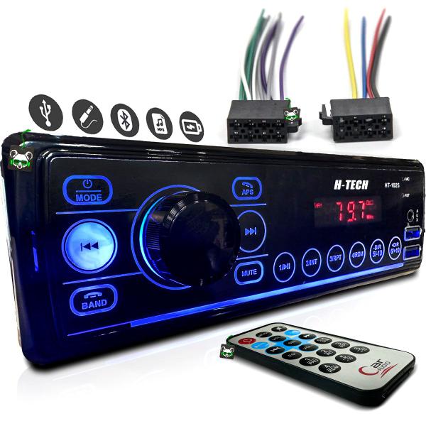 Rádio Som Automotivo Mp3 C/ Bluetooth 2 Usb's Aux Pen Drive - H-tech Rádio Som Automotivo Mp3 C/ Bluetooth 2 Usb's Aux Pen Drive - H-tech