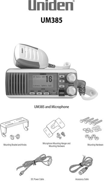 Imagem de Rádio VHF marinho Uniden UM385 25W de montagem fixa à prova d'água