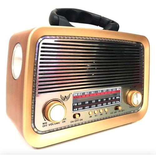 Imagem de Rádio Vintage Retrô am/fm Som Potente Portátil Recarregável Pilhas usb/ tf/ sw Receptor 3 Bandas