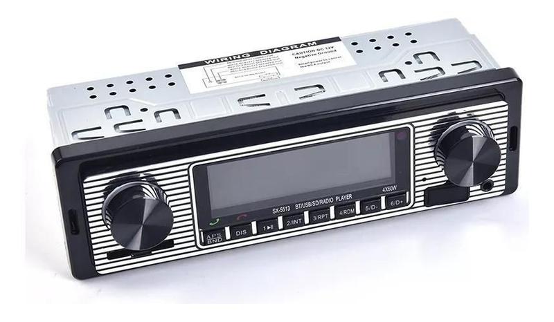 Imagem de Radio Vintage Retro Usb Bluetooth Carro Antigo Fusca Opala