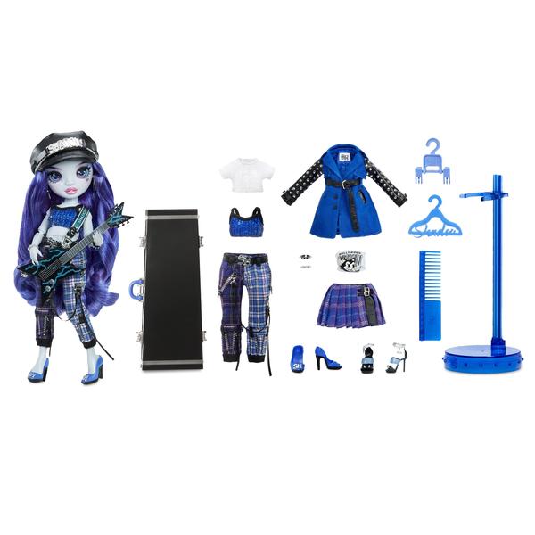 Imagem de Rainbow Vision Shadow High Neon Shadow - Uma Vanhoose (Neon Blue) Posable Fashion Doll. 2 Roupas de Designer para Mix & Match, Acessórios de Banda de Rock Playset, Grande Presente de Brinquedo para Crianças 6-12 Anos & Colecionador