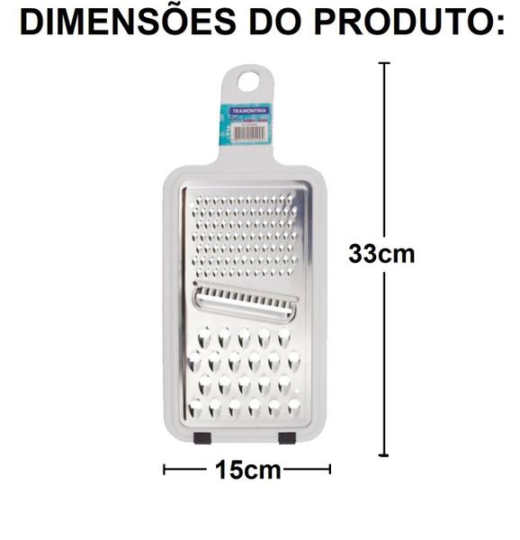 Imagem de Raladar Aço Inox Com Cabo Plástico Branco Utilitá Tramontina