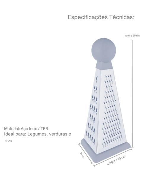 Imagem de Ralador 3 Faces Para Legumes Verduras Frios Base Silicone Anti-deslizante Euro Home