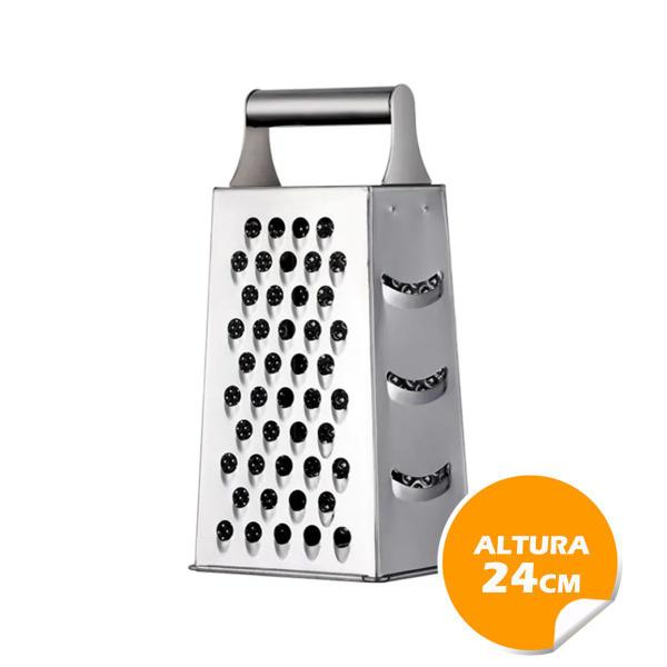 Imagem de Ralador aço inox 24cm 4 faces - legumes queijo vegetais frutas