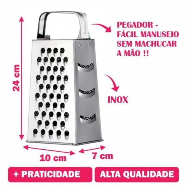 Imagem de Ralador Aço Inox 4 Faces Profissional 24cm