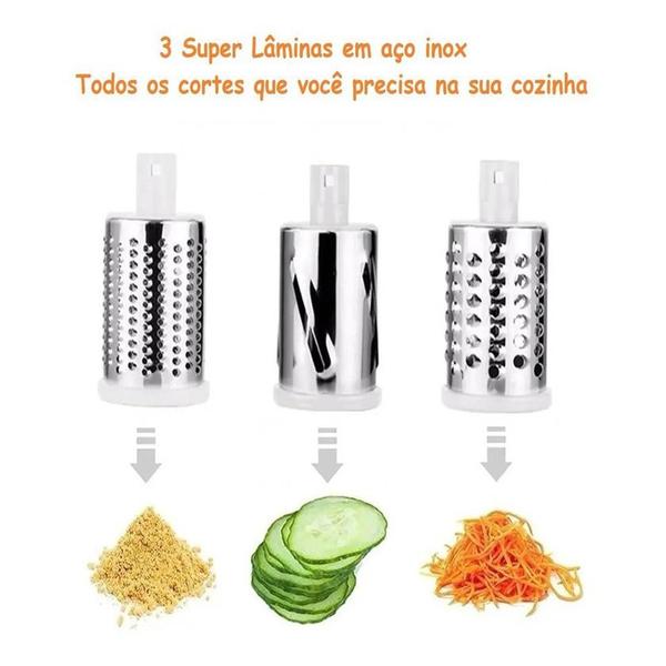 Ralador Cortador Fatiador Frutas Legumes Queijos Verdura - TRITURADOR RALADOR Imagem de Ralador Cortador Fatiador Frutas Legumes Queijos Verdura