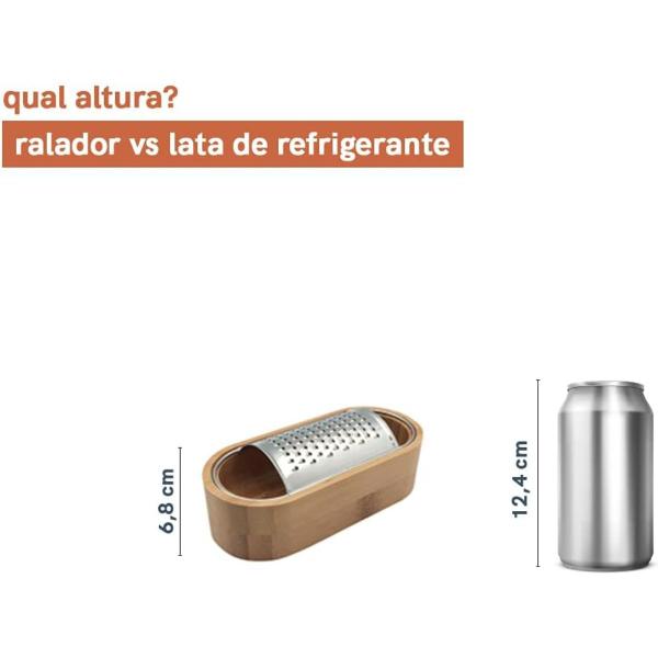 Imagem de Ralador de Aço Inox com Recipiente de Bambu