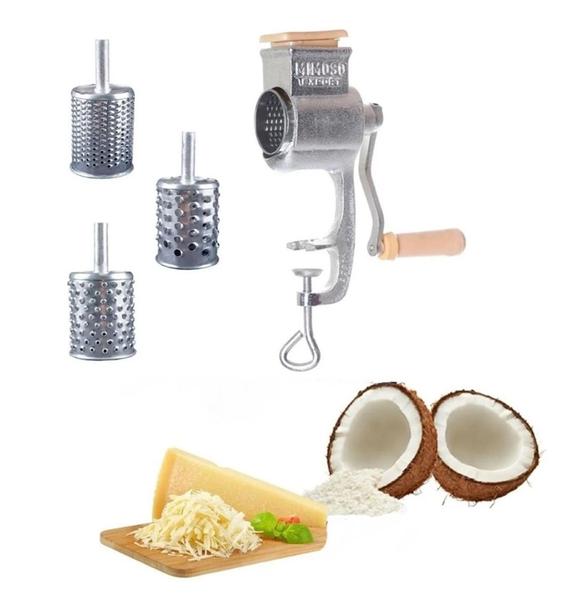 Imagem de Ralador De Coco E Queijo Manual Multiuso Com 3 Ralos Mimoso