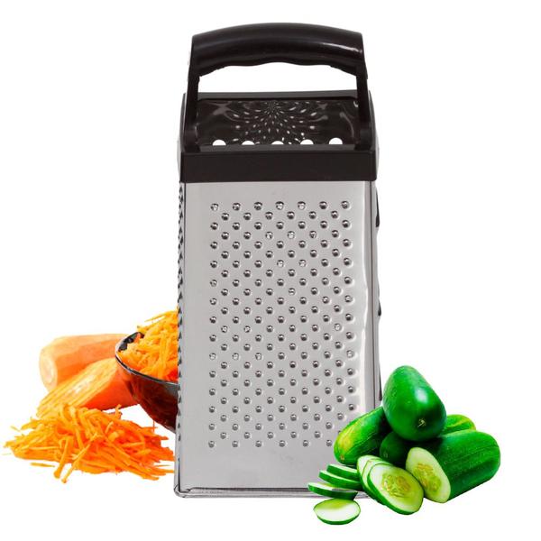Ralador De Legumes Inox Reforçado 23cm Cabo Plástico Preto - Quality House Imagem de Ralador De Legumes Inox Reforçado 23cm Cabo Plástico Preto
