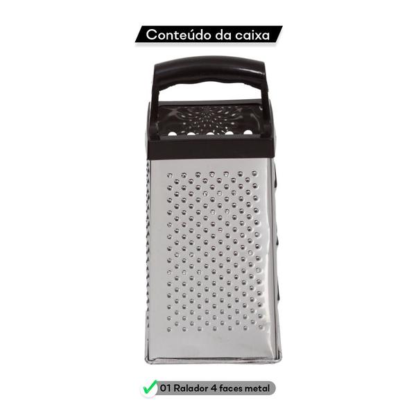 Imagem de Ralador De Legumes Inox Reforçado 23cm Cabo Plástico Preto