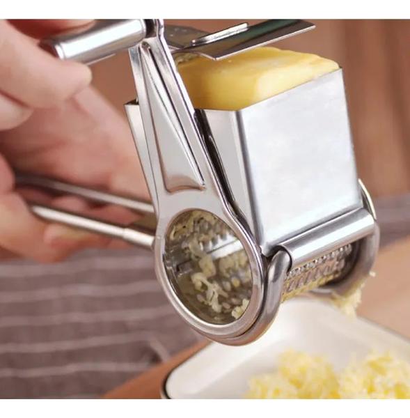 Imagem de Ralador De Queijo Giratório Manual Com Lâminas Em Aço Inox Cozinha Gourmet Prático UnyHome UD210110