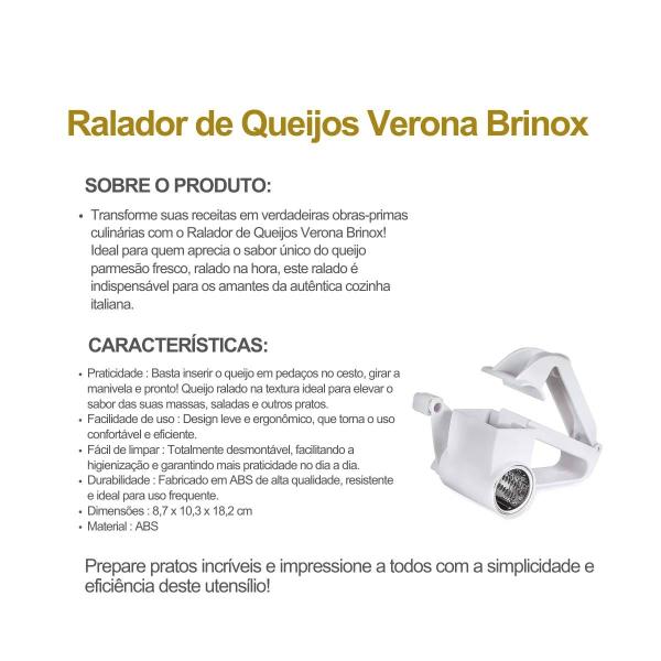 Imagem de Ralador de Queijos Verona Brinox