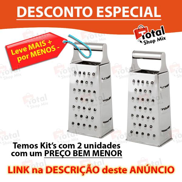 Imagem de Ralador Fatiador Inox 4 Faces Queijo Legumes Alimentos Cozinha Top