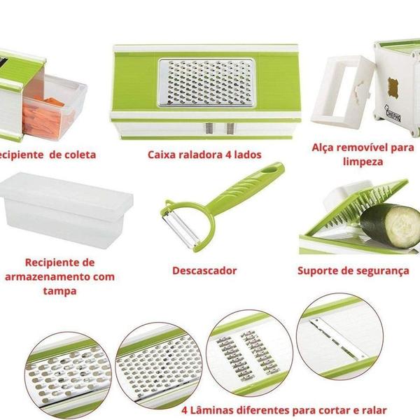 Imagem de Ralador Fatiador Nicer Dicer Plus 4 em 1 Processador Cortador De Alimentos Legumes Frutas 010