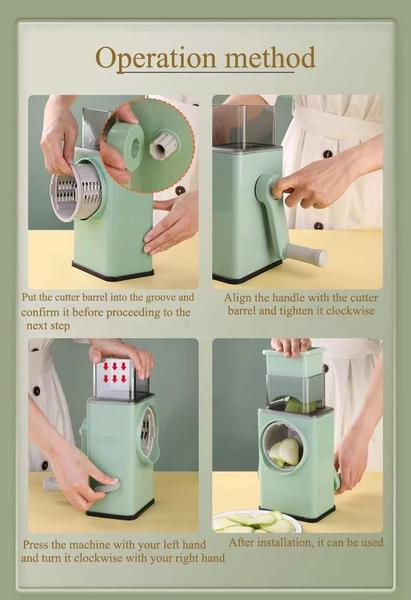 Ralador Fatiador Smart Manual Rolo Multifuncional Mandoline - Markelk Imagem de Ralador Fatiador Smart Manual Rolo Multifuncional Mandoline