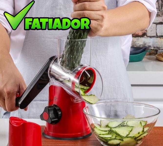 Imagem de Ralador Fatiador Triturador Multiuso 3 Em 1 Verduras Legumes