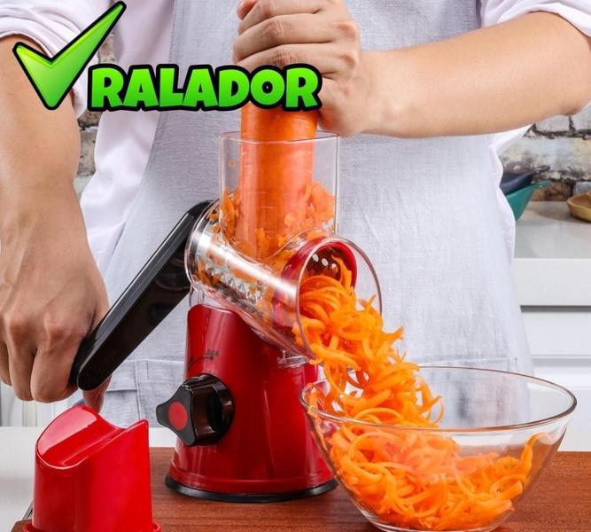 Imagem de Ralador Fatiador Triturador Multiuso 3 Em 1 Verduras Legumes