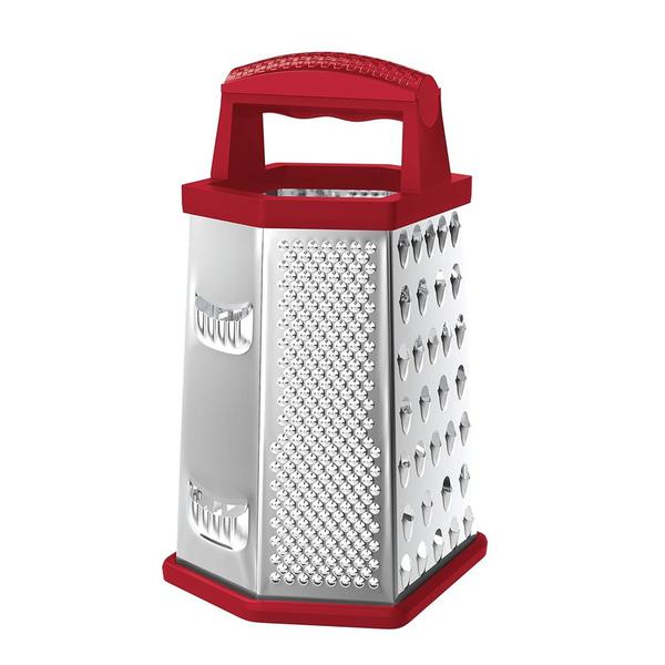 Imagem de Ralador Inox 6 Faces de 8'' Vermelho PRP5340-Vm Euro Home