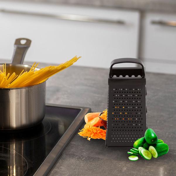 Ralador Inox Para Cozinha 4 Faces Multiuso C/ Alça Funcional - Quality House Imagem de Ralador Inox Para Cozinha 4 Faces Multiuso C/ Alça Funcional