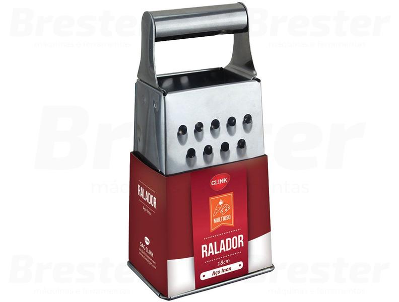 Imagem de Ralador Multiuso 4 Faces Aço Inox Cozinha Chocolate Nozes Clink CK4564