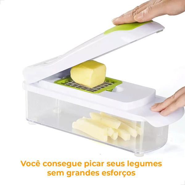 Imagem de Ralador Multiuso Acessório de Cozinha 6 Em 1 Aço Inox Picador Frutas Legumes Base Antiderrapante 1,3L  ZOLELE B427-A-04