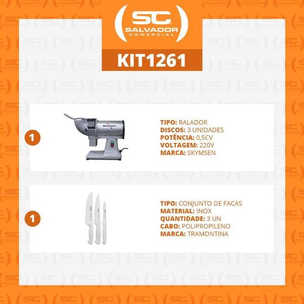 Imagem de Ralador Queijo E Coco 3 Discos 220V Rqc Skymsen + 3 Facas