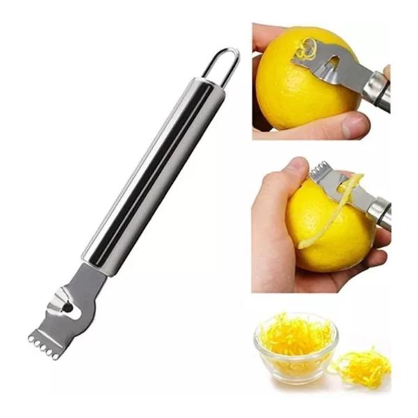 Imagem de Ralador Raspador Zester Raspas Limão Laranja Inox P/ Drinks