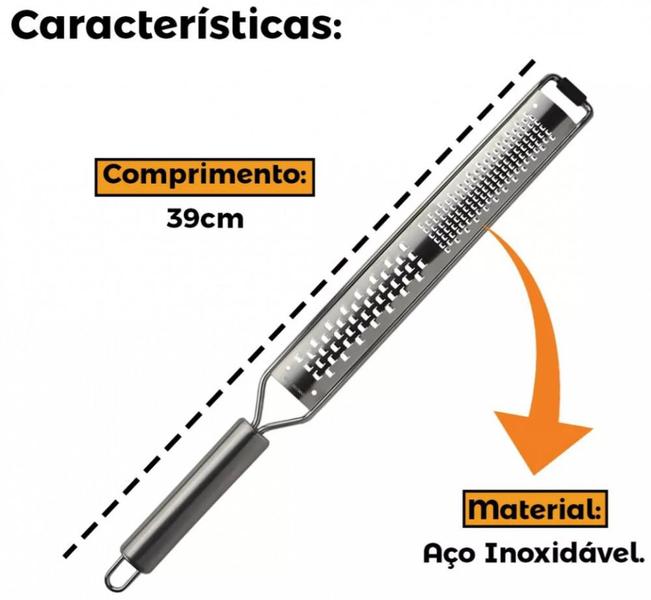 Imagem de Ralador Zester 2 Faces Aço Inox - Mimo Style