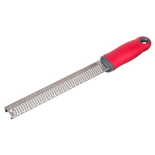 Ralador Zester Culinário Raspas Limão Laranja Profissional Inox Extra Fino - RALADOR ZESTER VERMELHO Imagem de Ralador Zester Culinário Raspas Limão Laranja Profissional Inox Extra Fino