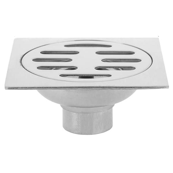 Imagem de Ralo 10x10 Aço Inox Banheiro Lavabo Varanda Resistente Seguro Higienico Anti Corrosao