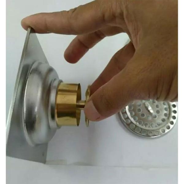 Imagem de Ralo 10x10 Inox Anti Odor Anti Inseto Banheiro Lavabo Casa Cozinha Lavanderia Jardim Quintal Higienico Resistente Seguro