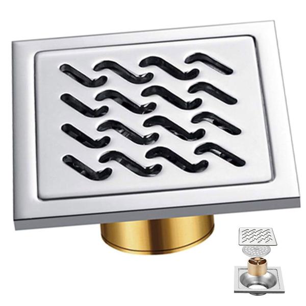 Imagem de Ralo 10x10 Inox Banheiro Lavabo Anti Inseto Anti Odor Rapido Escoamento Resistente Seguro