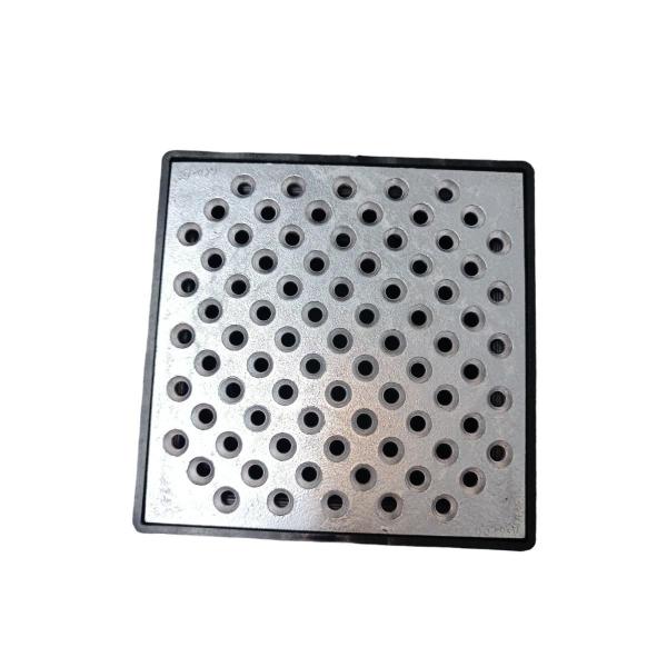 Ralo 15x15 Alumínio Perfurado Anti Inseto Cocho Saída Baixa - Ficone & Reis Imagem de Ralo 15x15 Alumínio Perfurado Anti Inseto Cocho Saída Baixa