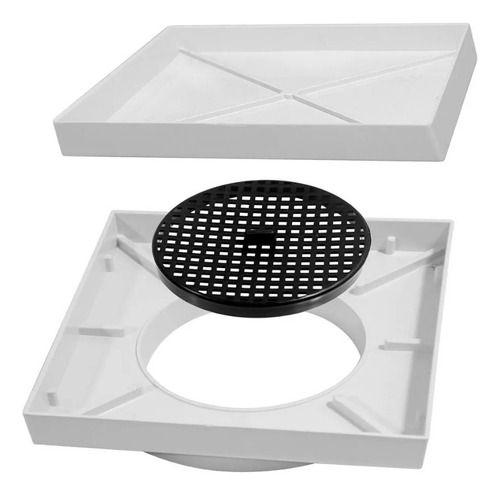 Ralo 15x15 Oculto Seca Piso/ Porcelanato Inteligente Cor Branca - Technox Imagem de Ralo 15x15 Oculto Seca Piso/ Porcelanato Inteligente Cor Branca