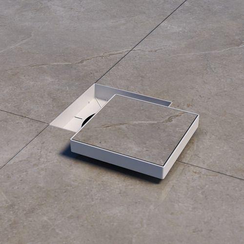 Ralo 15x15 Oculto Seca Piso/ Porcelanato Inteligente Cor Branca - Technox Imagem de Ralo 15x15 Oculto Seca Piso/ Porcelanato Inteligente Cor Branca